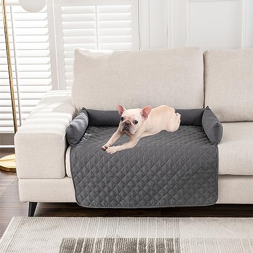 Kongdson Haustierbett für Hund und Katze, wasserdicht, weich, rutschfest, beruhigende Unterlage für Hunde und Katzen, bequemes Schlafsofa, Katze, Hundematte, Möbelschutz (90 x 135 cm, Dunkelgrau) von Kongdson