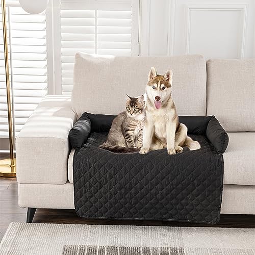 Kongdson Haustierkissen für Schlafsofa, wasserdicht, rutschfest, für Haustiere, Katzen, Hunde, waschbar, Beruhigungspad, weicher Möbelschutz, groß, klein, 90 x 90 cm, Schwarz von Kongdson