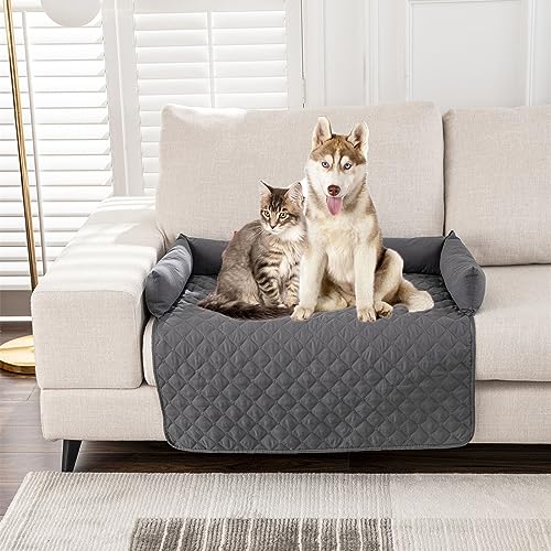 Kongdson Haustierkissen für Schlafsofa, wasserdicht, rutschfest, waschbar, beruhigendes Haustierkissen, weicher Möbelschutz, groß, klein, 75 x 75 cm, Dunkelgrau Kongdson Haustierkissen für Schlafsofa, wasserdicht, rutschfest, waschbar, beruhigendes Haustierkissen, weicher Möbelschutz, groß, klein, 75 x 75 cm, Dunkelgrau von Kongdson