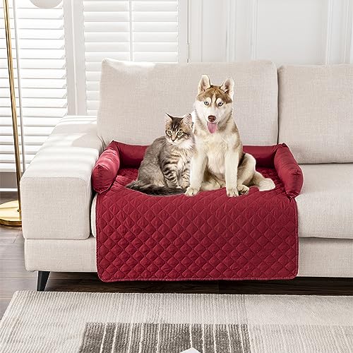 Kongdson Haustierkissen für Schlafsofa, wasserdicht, rutschfest, waschbar, beruhigendes Haustierkissen, weicher Möbelschutz, groß, klein, 75 x 75 cm, Rot Kongdson Haustierkissen für Schlafsofa, wasserdicht, rutschfest, waschbar, beruhigendes Haustierkissen, weicher Möbelschutz, groß, klein, 75 x 75 cm, Rot von Kongdson