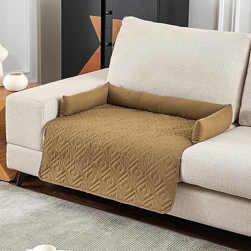 Kongdson Hunde- und Katzenbett für Schlafsofa, wasserdicht, rutschfest, beruhigendes Pad, waschbares Haustierkissen, Schlafmatte, weiche, bequeme Hundedecke (75 x 75 cm, Khaki) von Kongdson