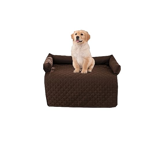 Kongdson Strapazierfähiges Hundebett Beruhigungspad, wasserdichte Haustier-Schlafmatte, rutschfeste Katzen-/Hundematte für Schlafsofa, waschbarer Möbelschutz, Haustierunterlage (75 x 75 cm, braun) von Kongdson