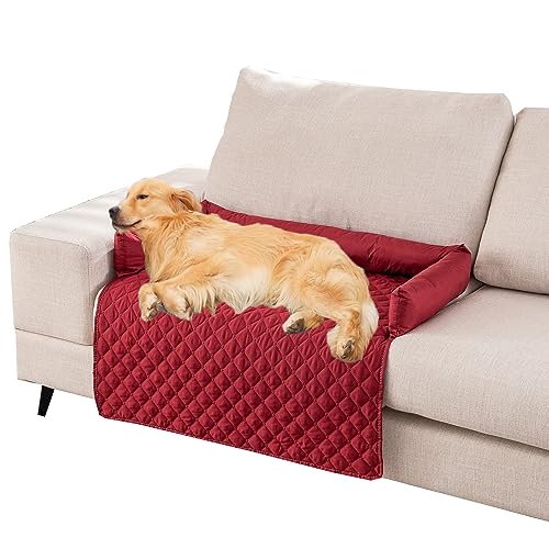 Kongdson Strapazierfähiges Hundebett Beruhigungspad, wasserdichte Schlafmatte für Haustiere, Hunde, Katzen, Hunde, Matte für Sofa, Bett, waschbarer Möbelschutz, Haustierunterlage (75 x 75 cm, Rot) von Kongdson