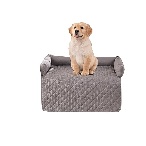 Kongdson Wasserdichtes Haustierkissen für Hunde und Katzen, rutschfest, weich, waschbar, Beruhigungspad, Haustier-Sofa, Bettbezug, Schutz, Haustierschlafmatte (75 x 75 cm, Hellgrau) von Kongdson