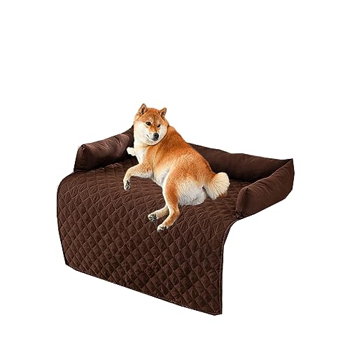 Kongdson Wasserdichtes Hundebett, rutschfeste Sofabezug, Haustierkissen, weiches Hunde- und Katzenbett, beruhigende Polsterung, Bett, Couch, Schlafmatte, Hundekäfig-Pad, leicht zu reinigen (90 x 120 von Kongdson