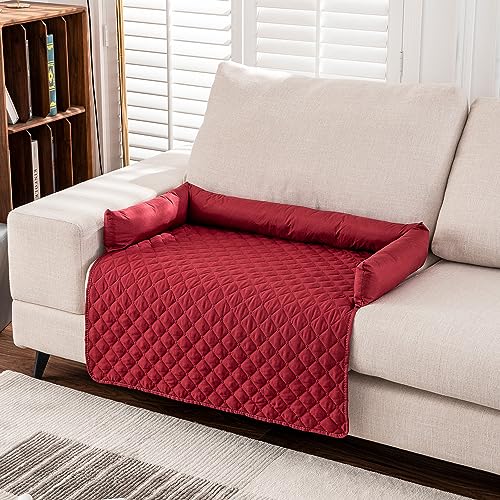 Kongdson Wasserdichtes Sofa für Hund und Katze, rutschfestes, bequemes Haustierkissen, Schlafmatte, weich, langlebig, Hundesofa, Bettmatte, Möbelschutz, waschbar, für Katze und Hund (90 x 90 cm, rot) von Kongdson