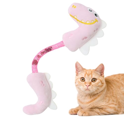 Kongou Kätzchen-Kauspielzeug,Plüschkatzen-Kauspielzeug, Weiches Katzen-Beißspielzeug im Frühlings-Dinosaurier-Design, Frühlings-Dinosaurier-weiches Beißspielzeug, bissfeste Plüschpuppe für Kätzchen von Kongou