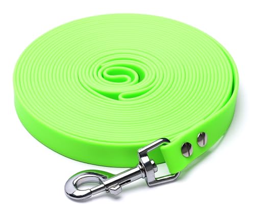 Anti-Rutsch Hundeleine 20mm breit mit Handschlaufe Schleppleine in hellgrün Ausbildungsleine Wasserfest Nylongewebe mit PVC überzogen (8M) von Kongs