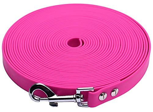 Anti-Rutsch Hundeleine 20mm breit mit Handschlaufe Schleppleine in pink Ausbildungsleine Wasserfest Nylongewebe mit PVC überzogen (10M) von Kongs
