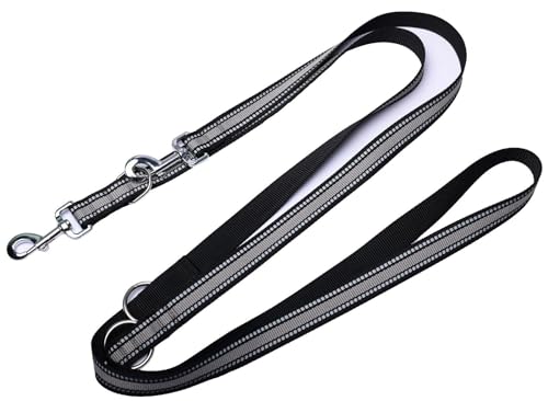 Doppelleine Reflex Hundeleine mehrfach verstellbar mit Reflektorfaden (5M) von Kongs