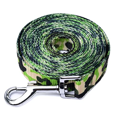 Hundeleine aus Nylon 2cm breit für Hunde bis 60 Kg Fährtenleine Schleppleine Suchleine Laufleine Ausbildungsleine Khaki Camouflage (4M) von Kongs