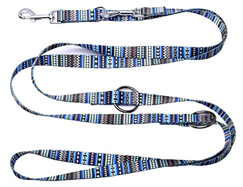 Robuste Doppelleine aus Nylon blaubunt Hundeleine für Hunde bis 60kg mehrfach verstellbar (3,5M) von Kongs