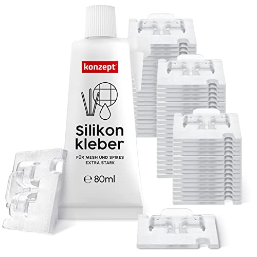 50 Stück Klebehaken zur Befestigung für Katzennetz am Balkon, mit Montagekleber 80ml, extra stark – transparent, klein, Haken ohne Bohren, wetterfest, outdoor geeignet 50 Stück Klebehaken zur Befestigung für Katzennetz am Balkon, mit Montagekleber 80ml, extra stark – transparent, klein, Haken ohne Bohren, wetterfest, outdoor geeignet von Konzept 11