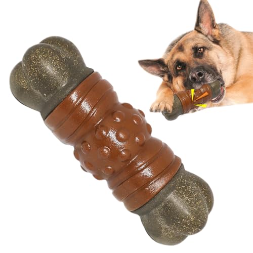 KooKeeWow Langlebiges und robustes Kauspielzeug für aggressive Kauer, hält starkem Kauen stand, interaktives und quietschendes, unzerstörbares Hundespielzeug für große Hunde und mittelgroße Hunde von KooKeeWow