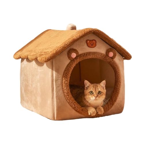 Katzenbett für Hauskatzen, gemütliches Katzenhöhlenbett, Katzenhaus, Katzenzelt mit abnehmbarem Kissen, weiches, warmes Haustierhaus, Welpenbett, niedliches Bären-Haustiernest für Katzen, Kätzchen Katzenbett für Hauskatzen, gemütliches Katzenhöhlenbett, Katzenhaus, Katzenzelt mit abnehmbarem Kissen, weiches, warmes Haustierhaus, Welpenbett, niedliches Bären-Haustiernest für Katzen, Kätzchen von KooTeedd