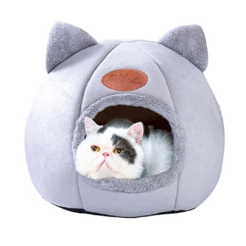 Katzenbetten für Indoor-Katzen, gemütliches Katzenhöhlenbett, Katzenhaus, Katzenzelt mit abnehmbarem Kissen, weiches, warmes Haustierhaus, Welpenbett, niedliches Haustiernest für Katzen, Kätzchen von KooTeedd