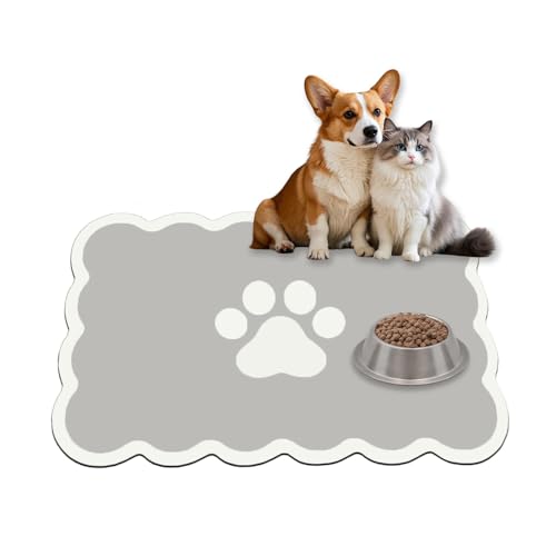 Hundenapfmatte, 60 x 40 cm, Hundematte für Näpfe, super saugfähig, Katzenfuttermatte mit rutschfester Unterseite aus Gummi, abwischbar & schnell trocknend, Haustier-Futtermatte für Hunde, Katzen Hundenapfmatte, 60 x 40 cm, Hundematte für Näpfe, super saugfähig, Katzenfuttermatte mit rutschfester Unterseite aus Gummi, abwischbar & schnell trocknend, Haustier-Futtermatte für Hunde, Katzen von KoolYouth