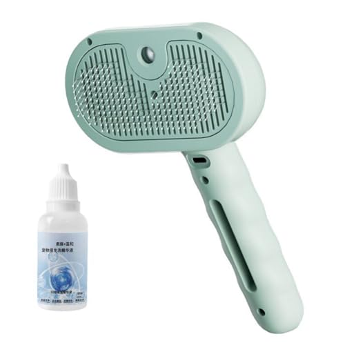 Koolenry Dampfbürste für Katzen, Fellpflegekamm, zum Entfernen Von Losen Haaren, Haardampf-Styling-Zubehör für Hunde und Katzen, Grün Koolenry Dampfbürste für Katzen, Fellpflegekamm, zum Entfernen Von Losen Haaren, Haardampf-Styling-Zubehör für Hunde und Katzen, Grün von Koolenry