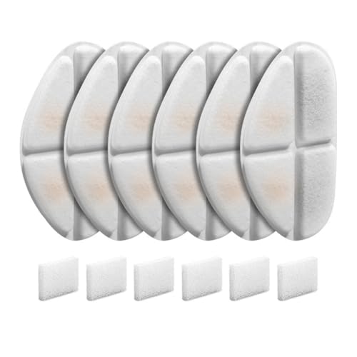 Koolenry Filter und Pumpenschwämme für 7 L/1,8 Gallonen Hundewassernapfspender Katzenwasserbrunnen Filterersatz 6+6 von Koolenry