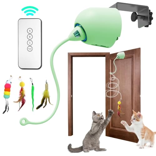 Koolenry Hängendes Elektrisches Katzenspielzeug für Wohnungskatzen, Katzen-Spielzeug-Teaser, Automatisches Katzenspielzeug, Grün Koolenry Hängendes Elektrisches Katzenspielzeug für Wohnungskatzen, Katzen-Spielzeug-Teaser, Automatisches Katzenspielzeug, Grün von Koolenry