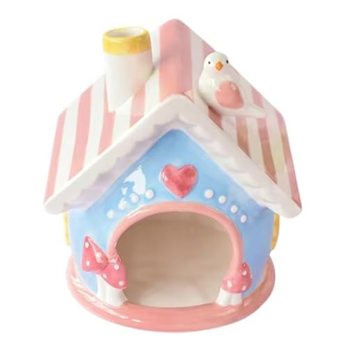 Koolenry Hamsterversteck, Niedliche Keramik-Verstecke, Chinchillahütte, Käfigzubehör für Rennmäuse, Häuser und Verstecke für Kleintiere von Koolenry