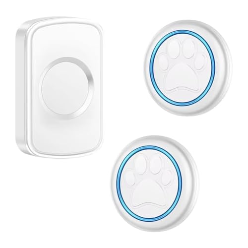 Koolenry Haustierglocke für Hundekatze, Um Aus der Haustierglocke wasserdichte Touch Knopf Hunde Haustierglocke für Haustrainingsensor Motion White EU Stecker von Koolenry