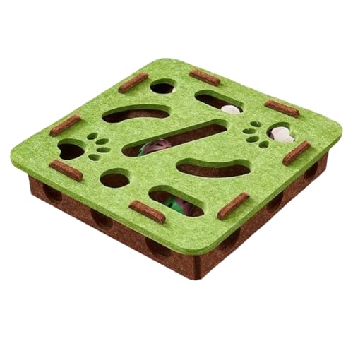 Koolenry Katzen -Puzzlespielzeug mit Ball Filzpuzzle Katze Katze Übung Spielzeug für Innensportunterhaltung Katzenspielzeug für Innenkatzen Grün Grün von Koolenry