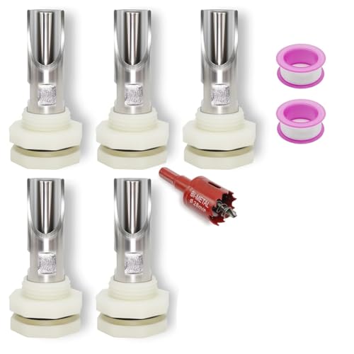 Koolenry Kit mit 5 STK 1 1/2 Edelstahl Schwein Nippel Wasserer für Fässer Automatisch für Fässer Schweinwassersystem Trinkerfuttermittel Koolenry Kit mit 5 STK 1 1/2 Edelstahl Schwein Nippel Wasserer für Fässer Automatisch für Fässer Schweinwassersystem Trinkerfuttermittel von Koolenry