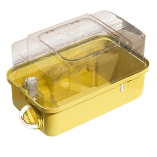 Koolenry Koffer für Hamster Eichhörnchen Pet Cage Carrier, Tragbare, Atmungsaktive Kleine Tierhandtasche für das Basis -Set im Freien (Gelb) von Koolenry