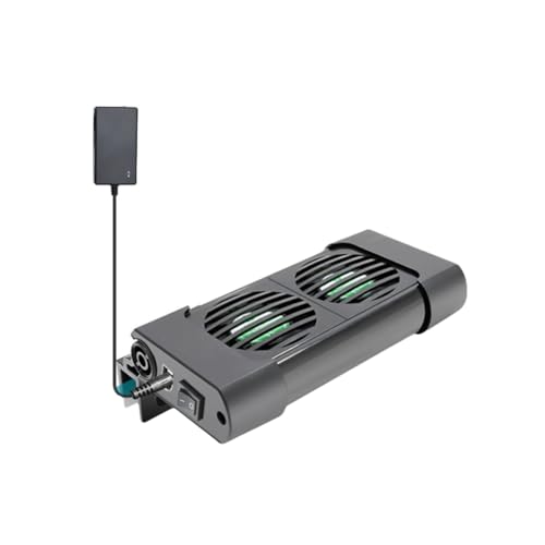 Koolenry Kühlventilator für Fischtank Verstellbare Aquariumkühler für Wassertankkühlventilator EU Stecker 2 Köpfe von Koolenry
