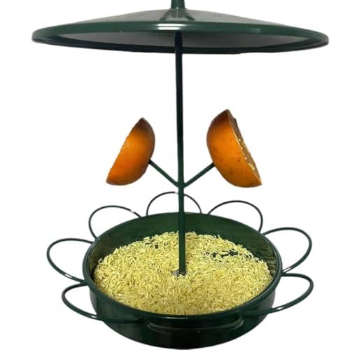 Koolenry Regenfester Futterspender für Vögel in Sonnenblumenform, Abnehmbarer Regenfester Futterspender für, Hängender Vogelkäfig Aus Metall von Koolenry