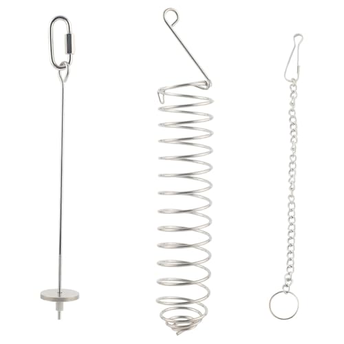 Koolenry Spiraler Langes Edelstahl -Rattenanreicherungsfuttersuche Spielzeug 2pcs mit Hängenden Kette Koolenry Spiraler Langes Edelstahl -Rattenanreicherungsfuttersuche Spielzeug 2pcs mit Hängenden Kette von Koolenry