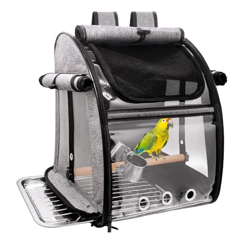 Koolenry Vogelträgerbeutel mit Barsch und Mesh, Edelstahlplatte, Reiserucksack, Tragbarer Transparent von Koolenry
