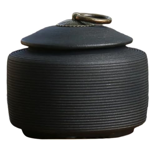 Koolenry Welpen-Beerdigungsbox, Keramik, Beerdigungssarg, Tierurnen, Haustierurne für, Einäscherung, Andenken, Urne, Hundedenkmal, Schwarz A von Koolenry