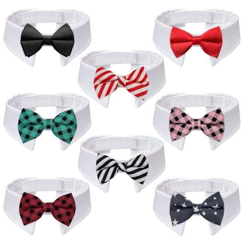 Koolmox Halsband mit Fliege für Katzen, verstellbar, Smokinghalsband, weiß, Größe S, einfarbig, kariert, Streifenmuster, alle Rassen, alle Lebensstufen Koolmox Halsband mit Fliege für Katzen, verstellbar, Smokinghalsband, weiß, Größe S, einfarbig, kariert, Streifenmuster, alle Rassen, alle Lebensstufen von Koolmox