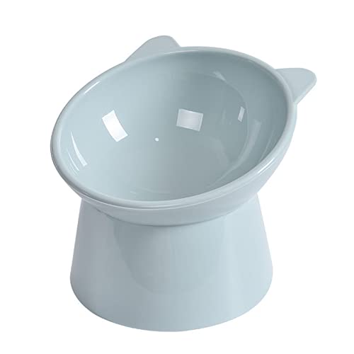 Koomuao Katze Futternapf,Erhöhte Katzennäpfe 15 °Kippbare katzennäpfe,erhöhter Futternapf schützt die Wirbelsäule des Haustiers Futternapf Ergonomisch, Katzenfressnapf (Blau) von Koomuao