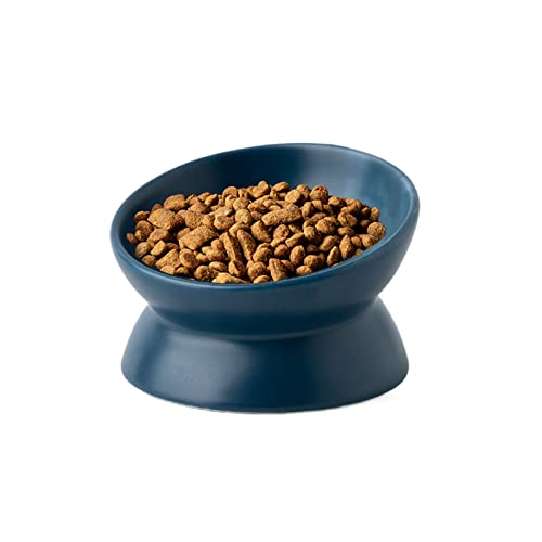 Koomiao Katzennäpfe Keramik 15 ° Gekippte Anti-Erbrechen Futternapf für Katzen,Fressenapf Ergonomisch rutschfest, für Katze Welpe Futter und Wass (Blau) von Koomuao