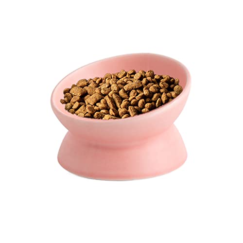 Koomiao Katzennäpfe Keramik 15 ° Gekippte Anti-Erbrechen Futternapf für Katzen,Fressenapf Ergonomisch rutschfest, für Katze Welpe Futter und Wass (Rosa) von Koomuao