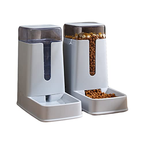 Koomuao Automatischer Futterspender und Wasserspender 3.5L Futterautomat Katze,Haustiere Futterstation Futterautomat für Trockenfutter (Blau) von Koomuao