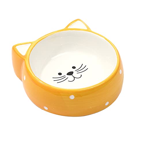 Koomuao Futternapf für Katzen,Futterschale flach,Katzennapf flach,Keramiknapf für Katzen Hunde,Katzenschüssel für Trockenfutter und Nassfutter (G) von Koomuao