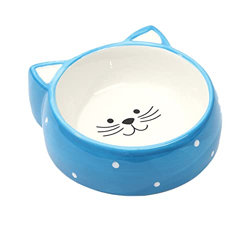 Koomuao Futternapf für Katzen,Futterschale flach,Katzennapf flach,Keramiknapf für Katzen Hunde,Katzenschüssel für Trockenfutter und Nassfutter (H) von Koomuao