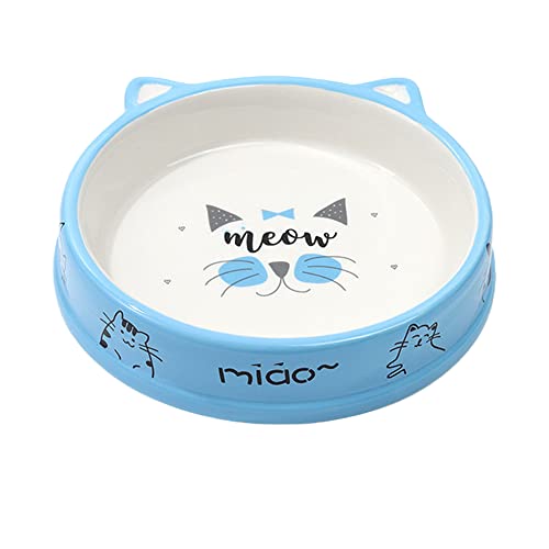 Koomuao Futternapf für Katzen,Futterschale flach,Katzennapf flach,Keramiknapf für Katzen Hunde,Katzenschüssel für Trockenfutter und Nassfutter (I) von Koomuao