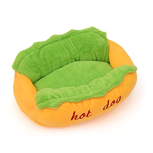 Koomuao Hundebett für Katzen, Hunde, Form von Hot-Dog, Katzenbett aus Plüsch mit abnehmbarem Kissen, Korb, Haus, Haus, kreativ, Tiernest Koomuao Hundebett für Katzen, Hunde, Form von Hot-Dog, Katzenbett aus Plüsch mit abnehmbarem Kissen, Korb, Haus, Haus, kreativ, Tiernest von Koomuao