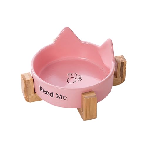 Koomuao Katzennapf aus Keramik, 300 ml, Futternapf für kleine Hunde und Katzen, rutschfest, doppelte Schüssel für Katzen, Mittagessen, Futterspender und Tränken für Katzen, Spülmaschine (Rosa-B) Koomuao Katzennapf aus Keramik, 300 ml, Futternapf für kleine Hunde und Katzen, rutschfest, doppelte Schüssel für Katzen, Mittagessen, Futterspender und Tränken für Katzen, Spülmaschine (Rosa-B) von Koomuao