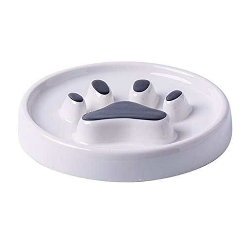 Koomuao Kitty Slow Feeder Futternapf aus Keramik für Katzen, langsames und gesundes Fressen, fördert die Verdauung des Tieres, lustig, interaktiv, für Hunde (schwarz) von Koomuao