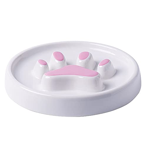 Koomuao Kitty Slow Feeder Futternapf aus Keramik für Katzen, langsames und gesundes Fressen, fördert die Verdauung des Tieres, lustiges interaktives Füttern von Hunden (Rosa) von Koomuao