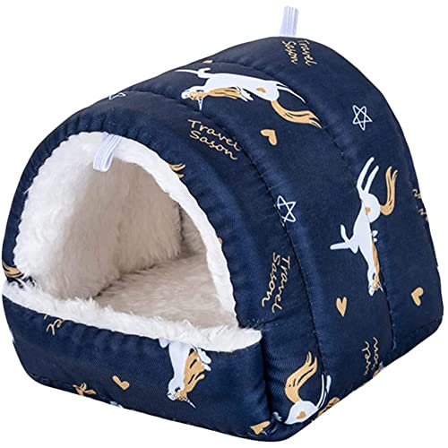 Koomuao Kleintierhöhle für Chinchilla,Kleine Tier Plüsch Höhle,Waschbar Kaninchen Kuschelhöhle,Kuscheln Schlafsack Für Zwergkaninchen/Chinchilla/Hamster (15 * 15 cm, Blau) von Koomuao