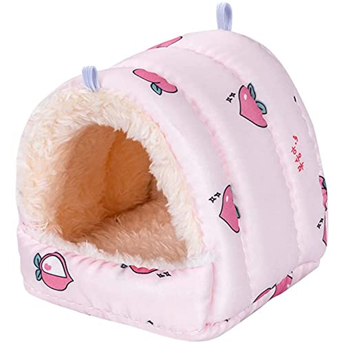 Koomuao Kleintierhöhle für Chinchilla,Kleine Tier Plüsch Höhle,Waschbar Kaninchen Kuschelhöhle,Kuscheln Schlafsack Für Zwergkaninchen/Chinchilla/Hamster (15 * 15 cm, Rosa) von Koomuao