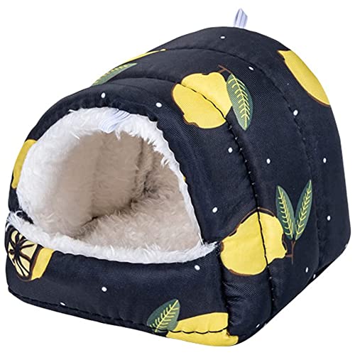 Koomuao Kleintierhöhle für Chinchilla,Kleine Tier Plüsch Höhle,Waschbar Kaninchen Kuschelhöhle,Kuscheln Schlafsack Für Zwergkaninchen/Chinchilla/Hamster (15 * 15 cm, Schwarz) von Koomuao