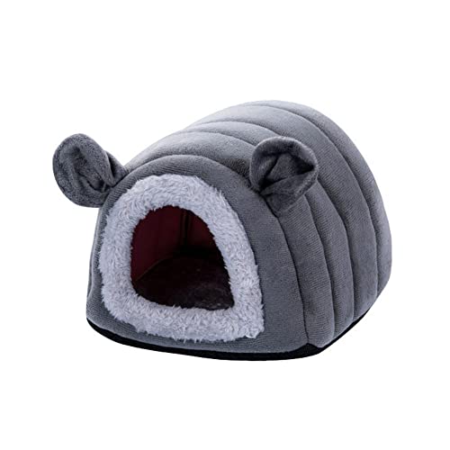 Koomuao Korb für Meerschweinchen, Bett, kleines Tier, Nest aus Plüsch, Winter, warm, für Hamster, Meerschweinchen, Chinchilla, Eichhörnchen, Igel (grau) von Koomuao